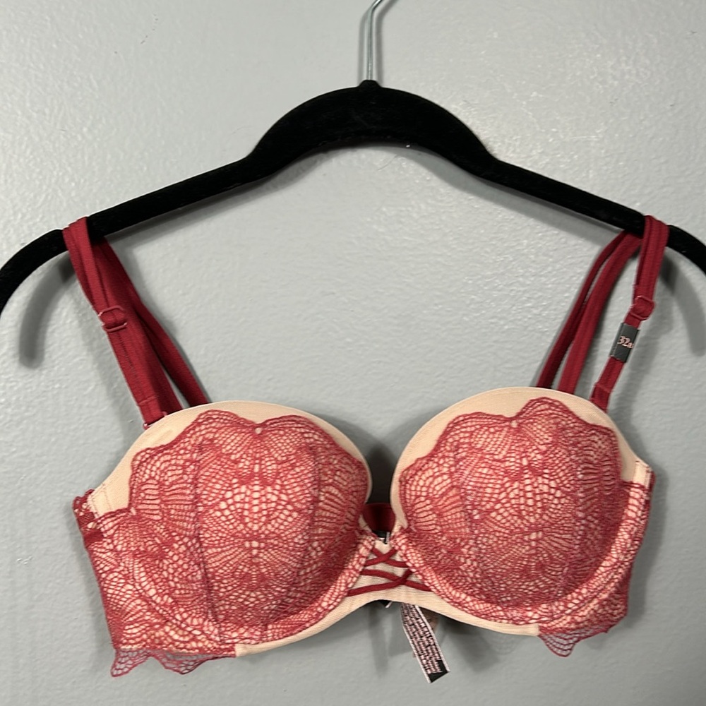 Victoria Secret Bra, 32B Very Sexy, Multi Way, Pink, Lace, Strapless- NWT